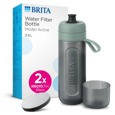 Fill&Go Active filtračná fľaša na vodu 0,6l + 2x microdisc, zelená, 2024
